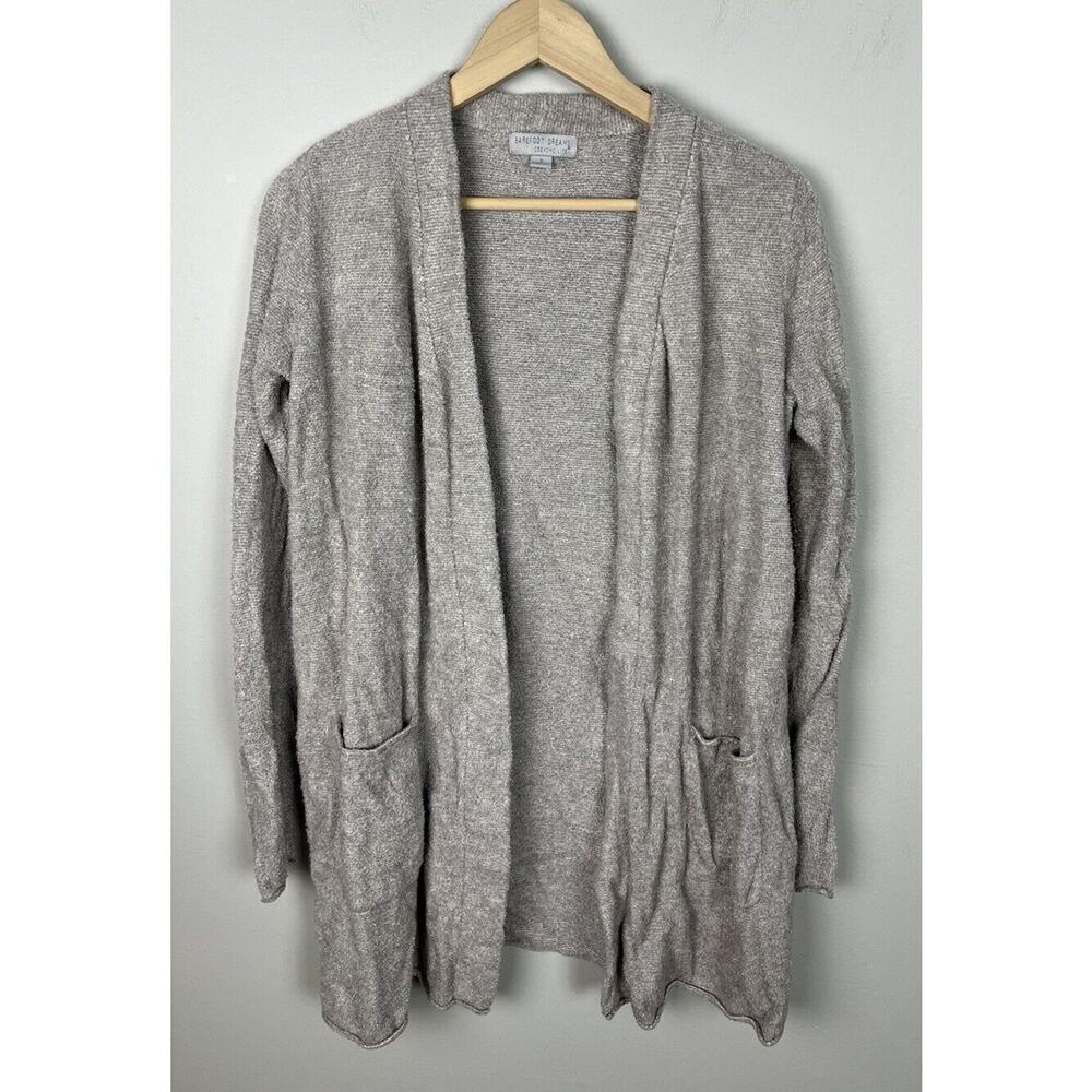 Barefoot Dreams Beige Cozy Chic Lite Long Open-Front Cardigan Size Small Women’s